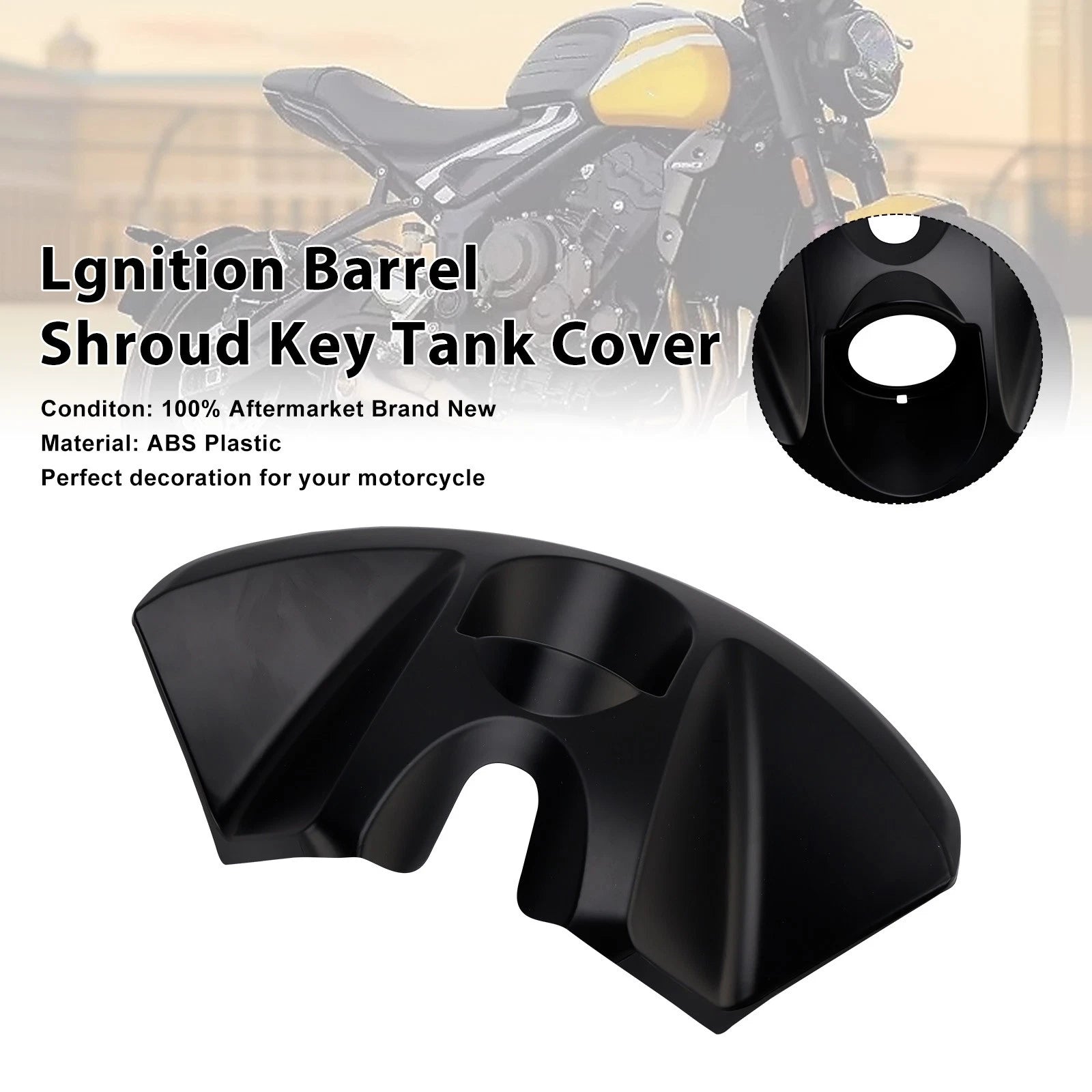 Ignition Barrel Shroud Key Tank Cover for Trident 660 (2022–2025) Matte Black
