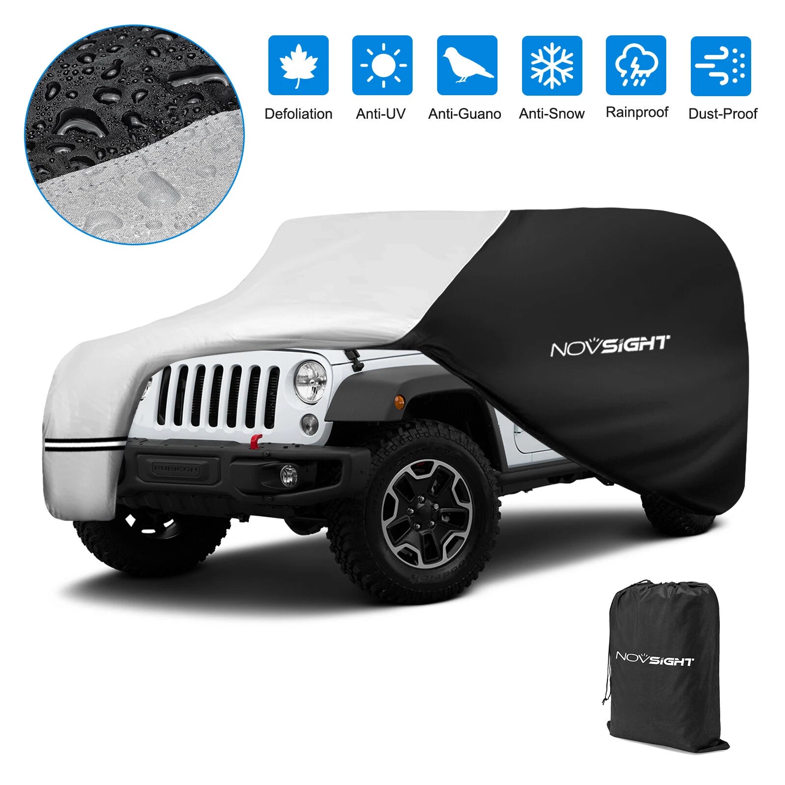 SUV Cover Waterproof UV Protection for Jeep Wrangler JK JKU (2007–2023)