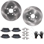 Set of 4 Rear Brake Rotors and Pads for Toyota Prius (2010–2022)