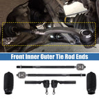 Set of 6 Front Inner Outer Tie Rod End Links for Dodge Grand Caravan 