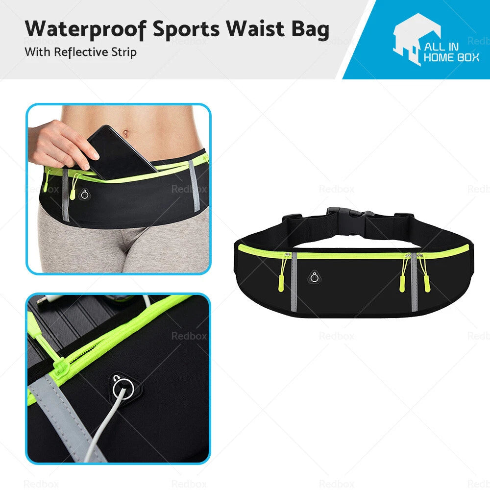 Waterproof Waist Zip Pouch for Hiking Running Travel (Universal Fit)
