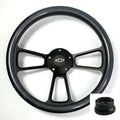 14 Inch Steering Wheel Cover Gloss Carbon Fiber for Universal Fit Vehicles (—)