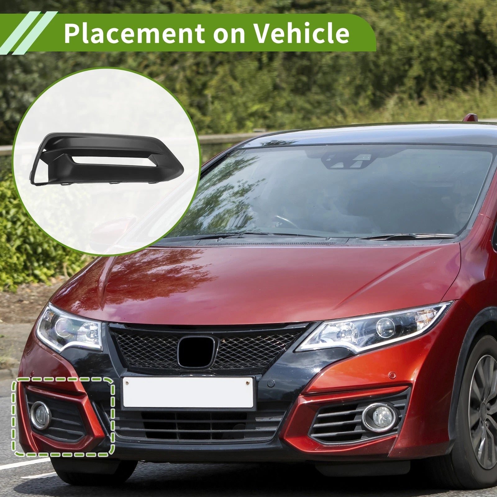 1pc Fog Light Grill for Honda Accord (2018–2020) No. 71107TVEH10
