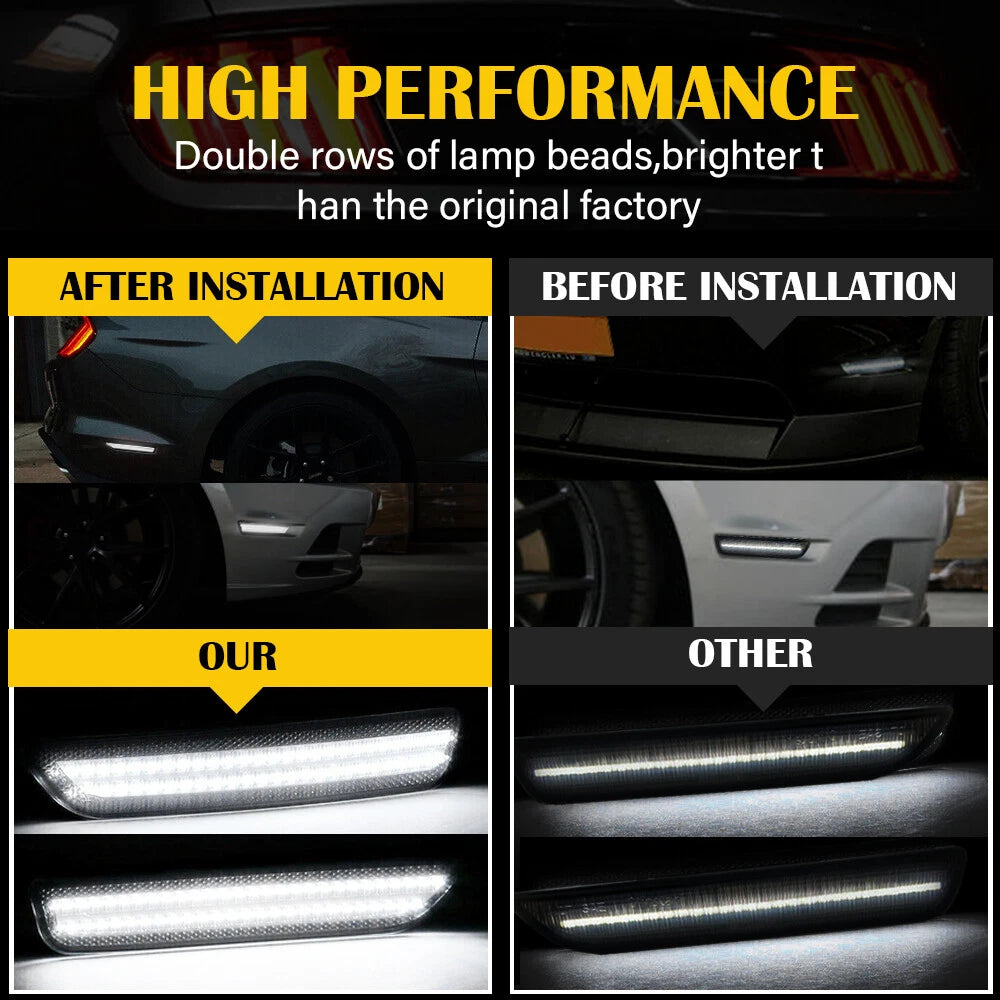 2X Rear Bumper Diffuser Lip Canard Splitter for Universal Fit (Carbon Fiber)