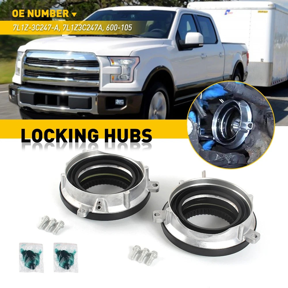 Set of 2 Lock Hub Axle Actuators for Ford F150, Expedition (2004–2015)