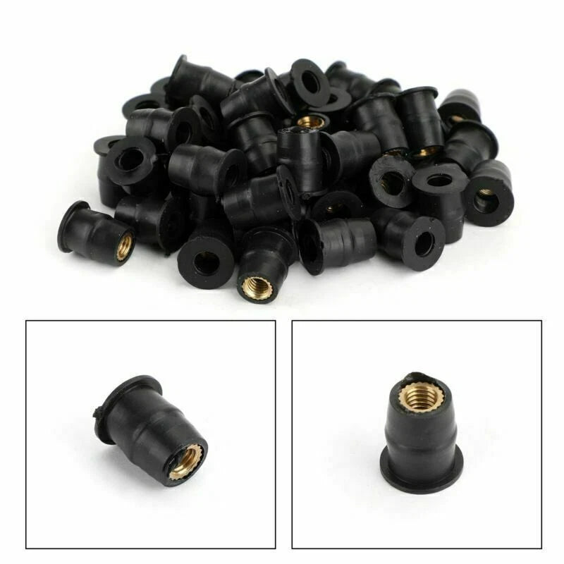 50x Rubber Well Nut 10-32 M5 for Windscreen & Fairing (3/8 Wellnuts)