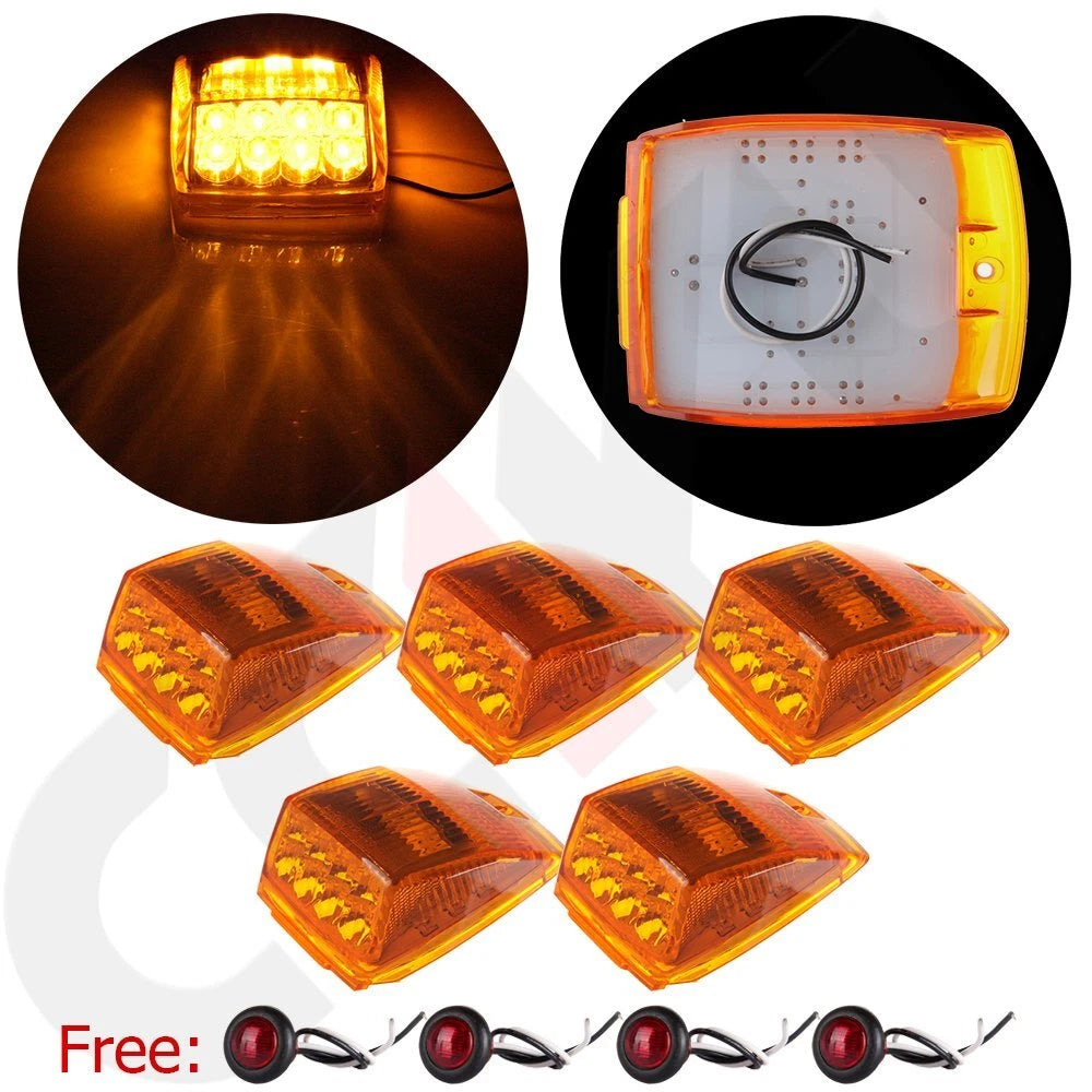 5x LED Cab Marker Roof Lights for Kenworth Peterbilt 