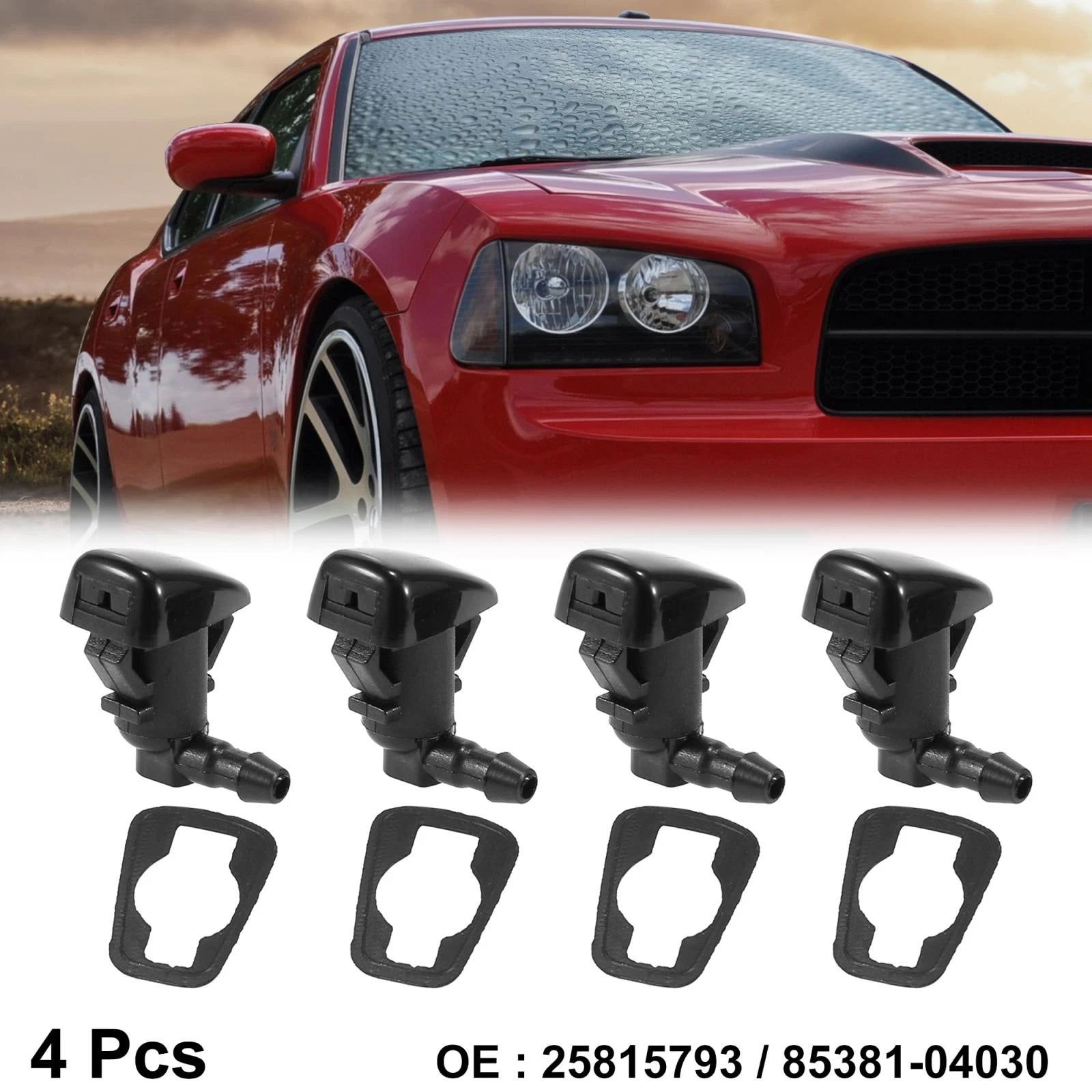 Set of 4 Windshield Washer Nozzles for Toyota Tacoma (2005–2023) 85381-04030
