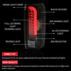 LED Smoked Left & Right Brake Tail Lights for Ford F150 F250 F350 (1990–1997)