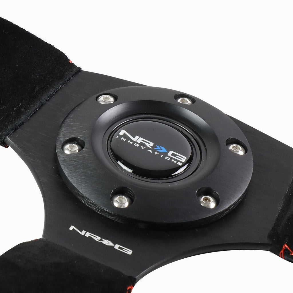 NRG Reinforced Steering Wheel 32cm D-Shape for Universal Fit (RHD)