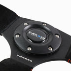 NRG Reinforced Steering Wheel 32cm D-Shape for Universal Fit (RHD)