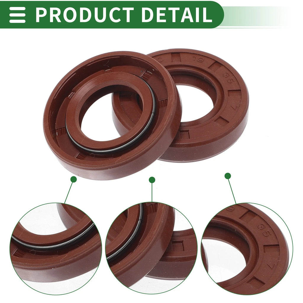 Set of 5 Oil Seal Rotary Shaft Seal FKM Rubber 19x35x7mm