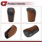 1Pc Gear Shift Knob Cover for Subaru Forester (2006–2012) Brown Faux Leather