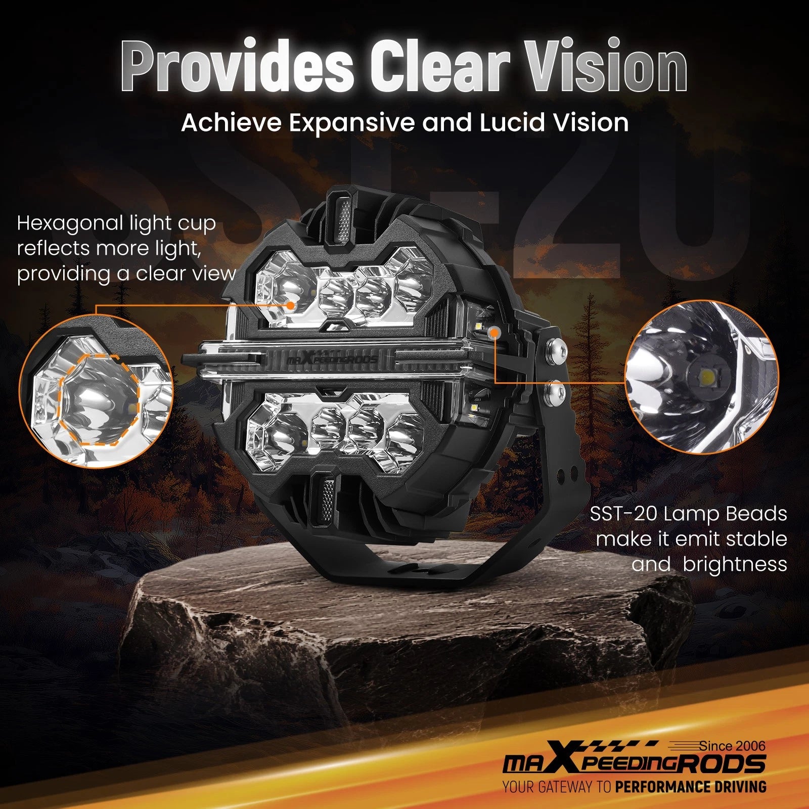7" LED Driving Light for Truck SUV 4WD (IP68)