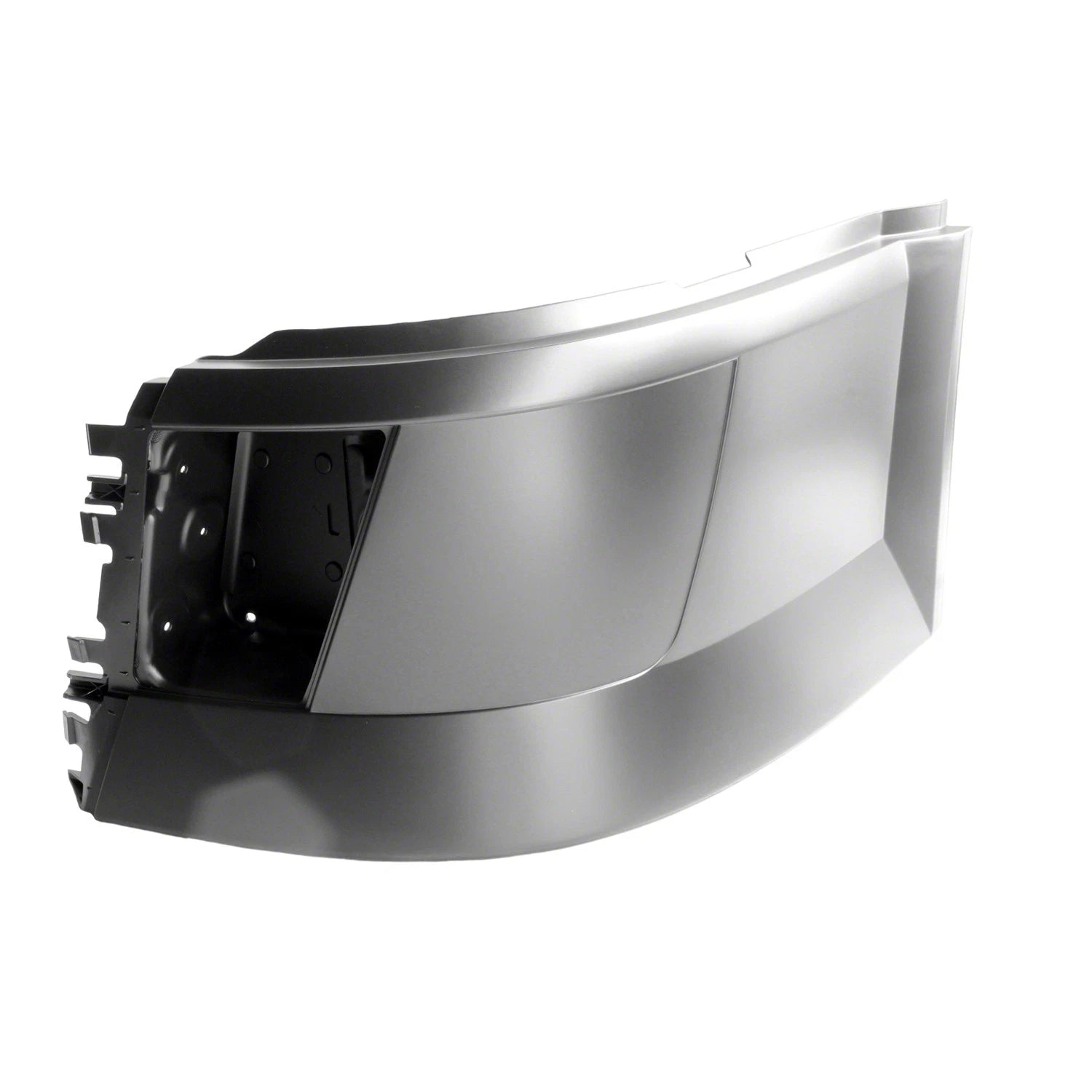 Replacement Plastic Driver Side Front Bumper End with Fog Lamp Holes for