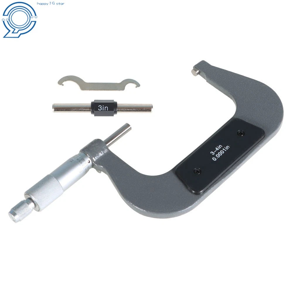 Outside Micrometer 3-4" for Machinists (0.0001" Precision)
