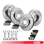 Front Rear Drilled Slotted Brake Rotors Ceramic Pads for Honda Accord (2003–2007)