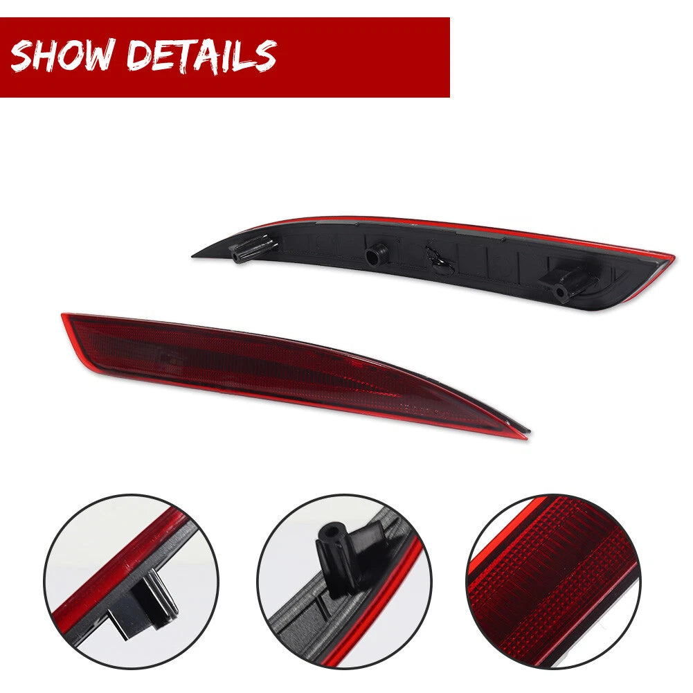 2X Red Lens Rear Bumper Reflector Lights for Kia Optima (2016–2018)
