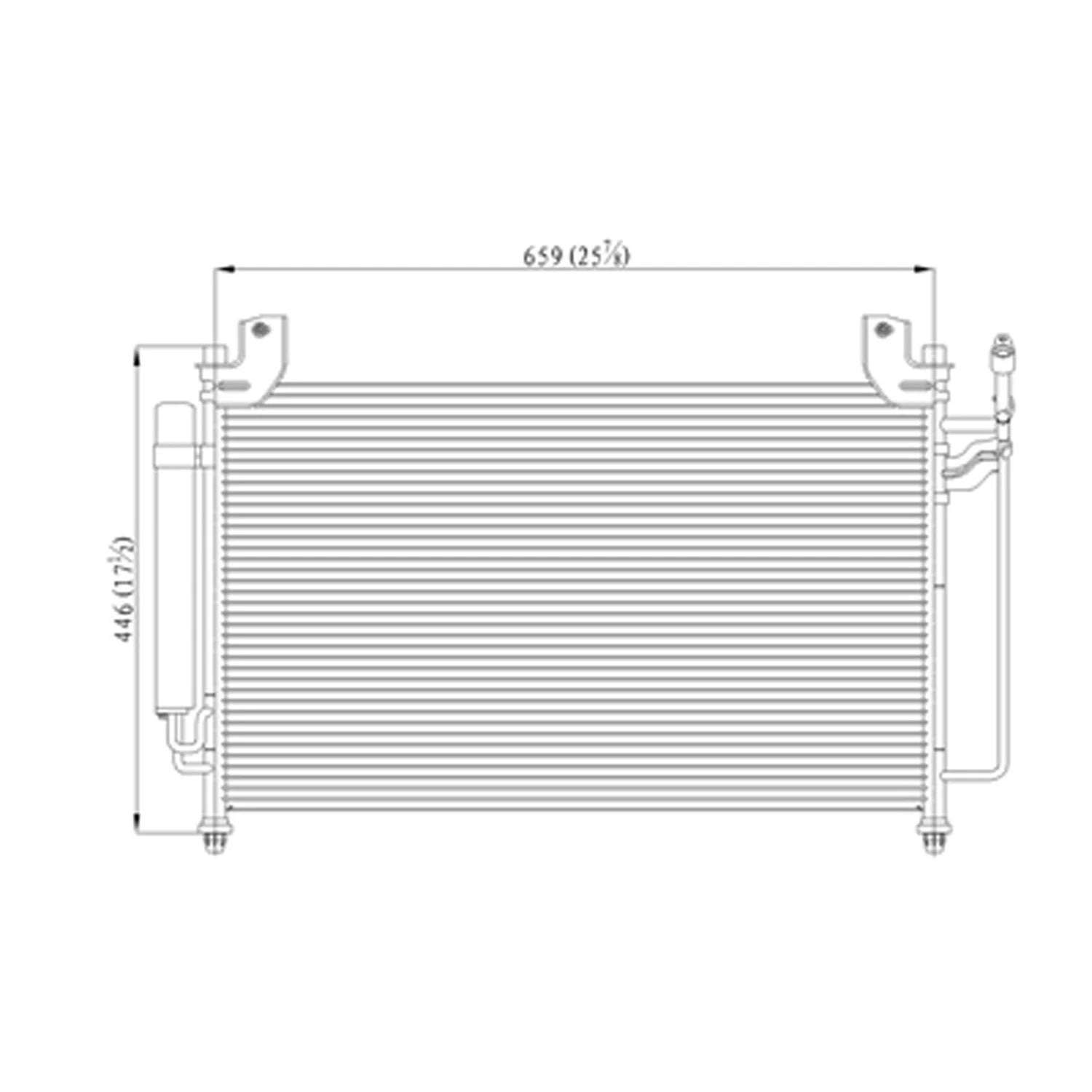 Replacement Aluminum A/C Condenser w/Receiver/Drier For 2007-2012 Mazda CX7