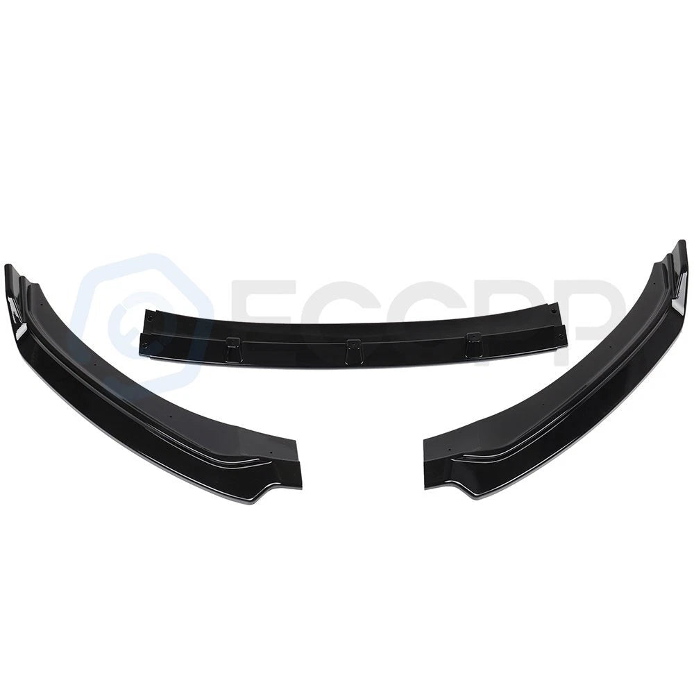 3X Glossy Black Front Bumper Lip Spoiler for Hyundai Elantra (2016–2018)
