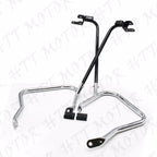 Unpainted Saddlebags with Chrome Bracket Guard Bars for Harley Touring (2014–2024)