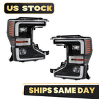 LED Headlight Set for Ford F-250 Super Duty (2020–2022) w/Black Trim