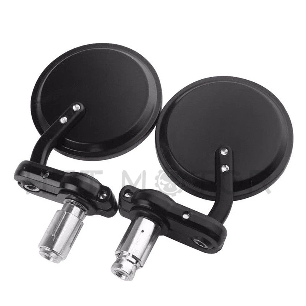 Set of 2 Black Round Handlebar End Mirrors for Honda Grom125 (2014–2020)