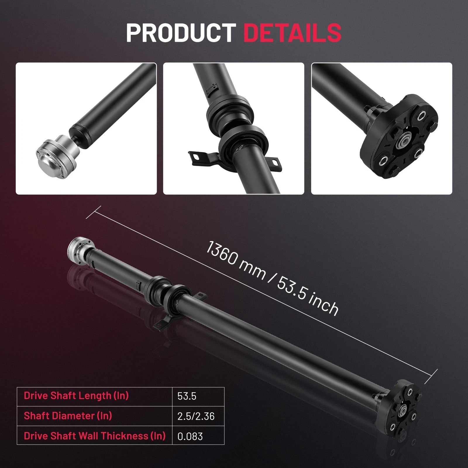 Driveshaft Prop Shaft Assembly for Cadillac CTS 3.0L (2010–2014) AWD