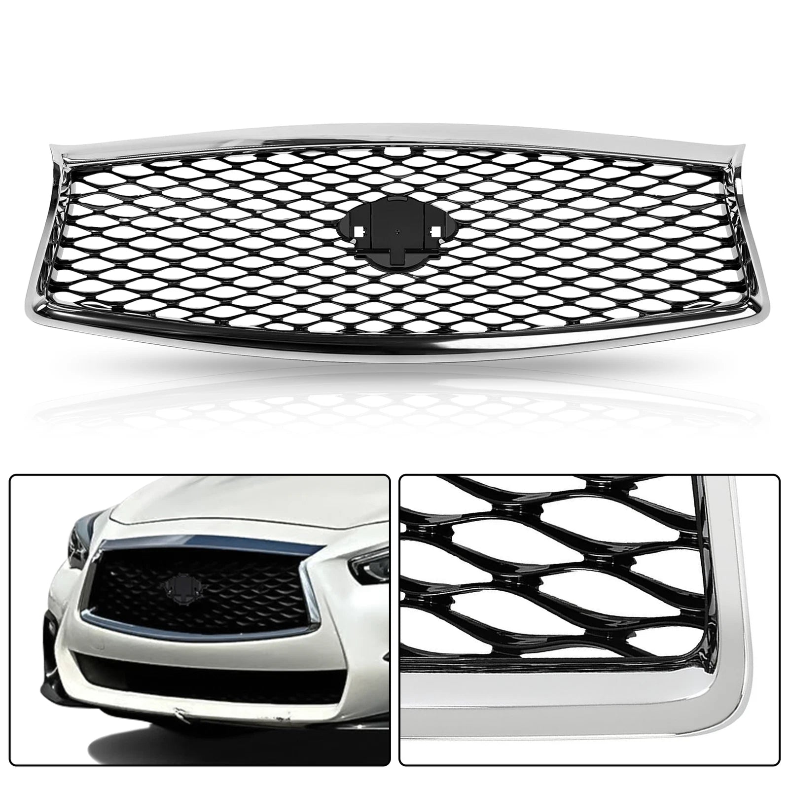 Chrome Front Bumper Upper Grille for Infiniti Q50 (2018-2023)