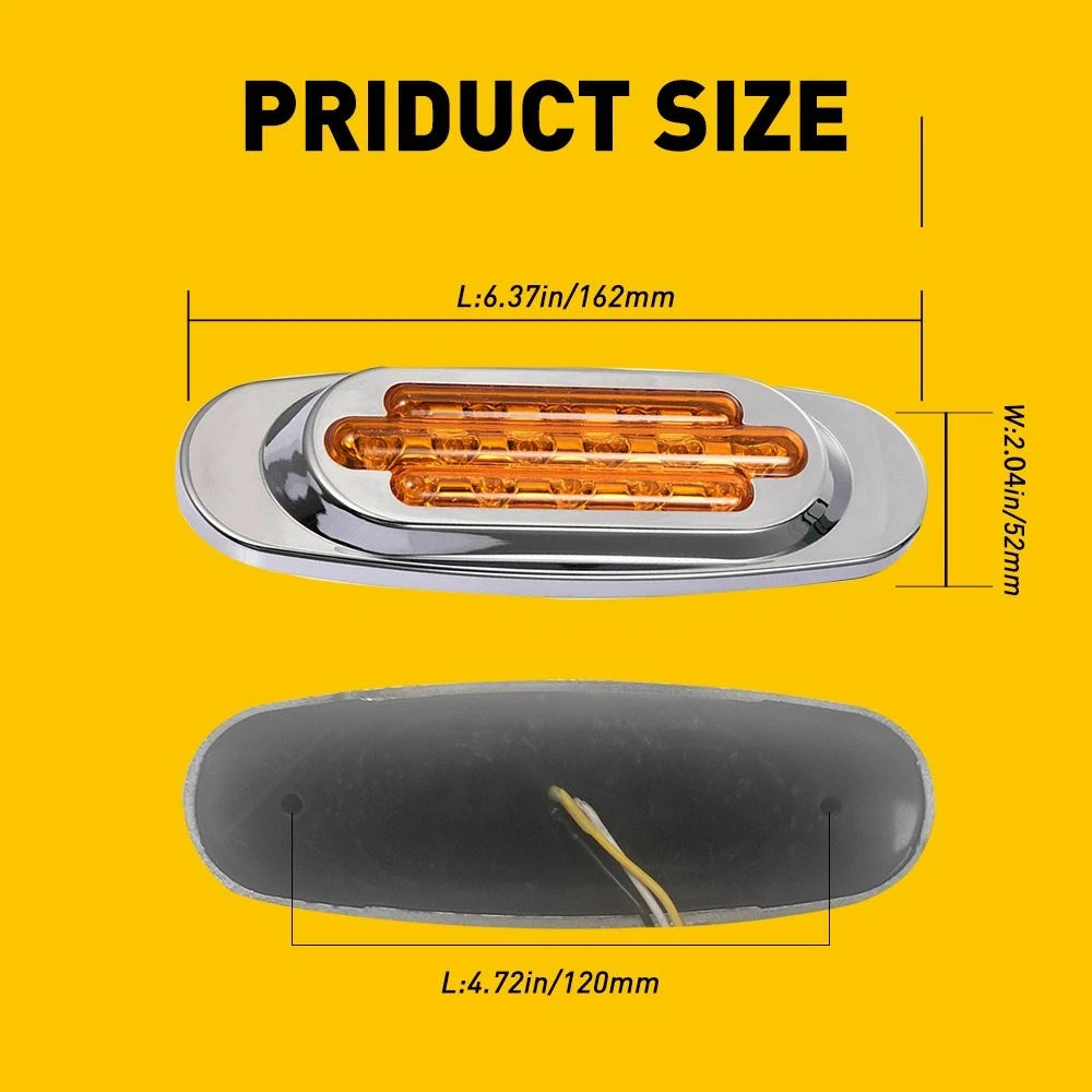16 LED Yellow Marker Side Light Bar for RV Truck Trailer Boat