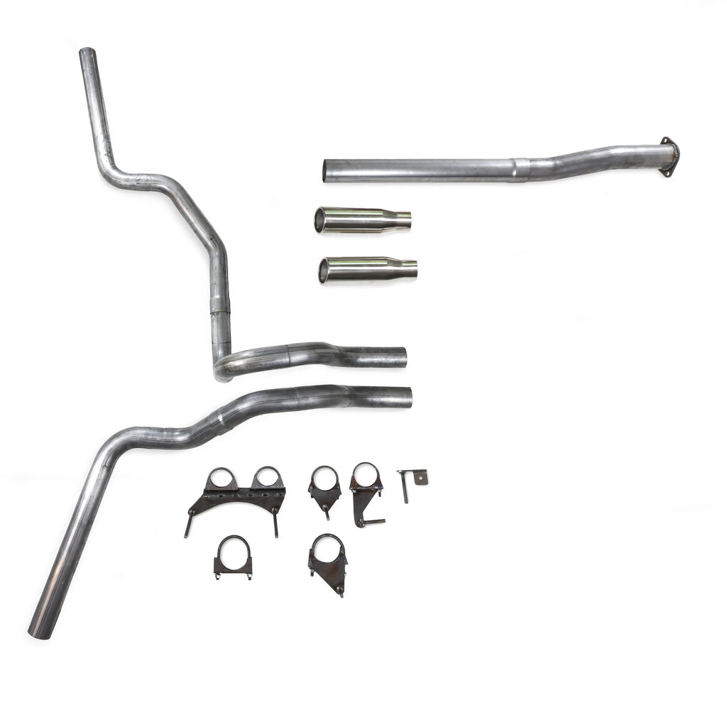 Dual Exhaust Kit for Toyota Tacoma (2016–2023) 2.5" No Muffler Rolled Edge Tip
