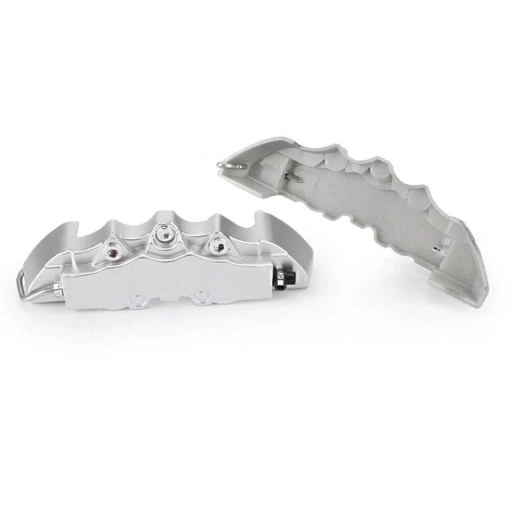 3 x Silver 3D Front Rear Disc Brake Caliper Covers for Universal Car Truck