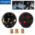 Carbon Fiber Ball Gear Shifter Knob with 3 Adapters