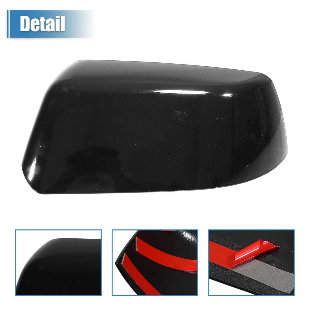 Gloss Black Top Half Mirror Cover Cap Overlay for Chevy Suburban Tahoe (2015–2023)