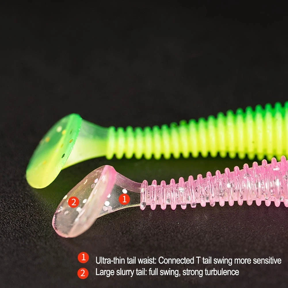 15pcs Spiral Soft Bait Fishing Wobblers 35mm Shrimp Flavor Selection