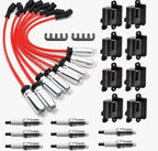 8 Pack Ignition Coil & Spark Plug Wire for Chevy GMC 4.8L 5.3L 6.0L 8.1L