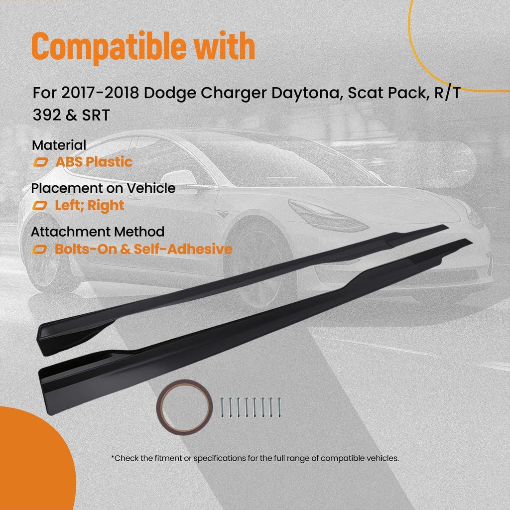 Black Side Panel ABS Extension for Dodge Charger SRT GT Scat Pack (2015–2023)
