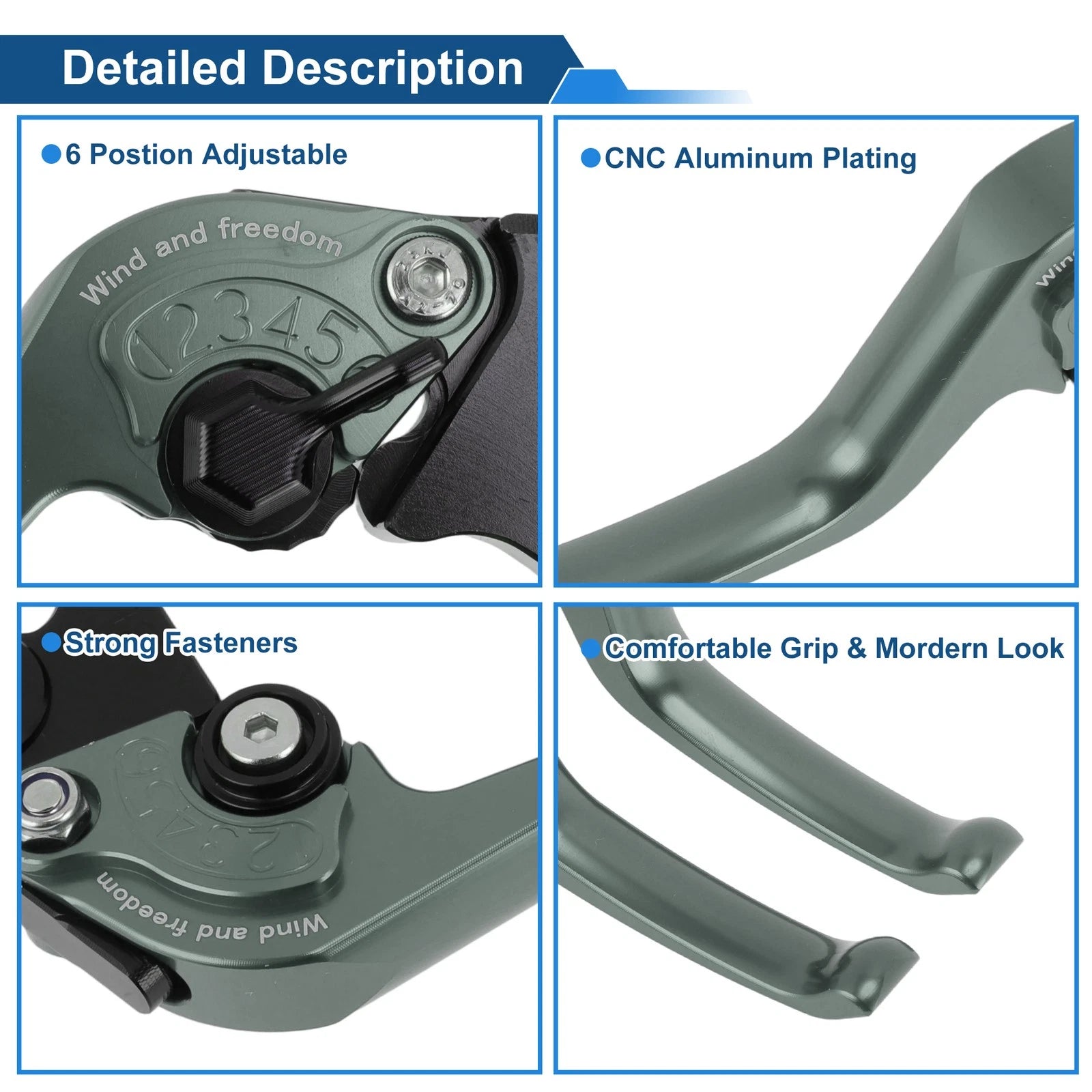 Adjustable Short Brake Clutch Lever for Honda Monkey 125 (2019–2024) Titanium Tone