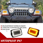 Smoked Switchback LED Front Bumper Lights for Jeep Wrangler TJ (1997–2006)