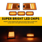 Set of 5 Amber Lens LED Cab Roof Running Light Side Marker Lamps for Hummer H2 (2003–2009)
