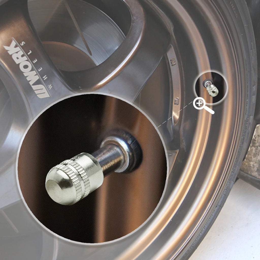 Set of 4 Brass Powder Coated Tire Stem Caps for Universal Vehicles