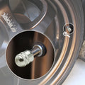 Set of 4 Brass Powder Coated Tire Stem Caps for Universal Vehicles