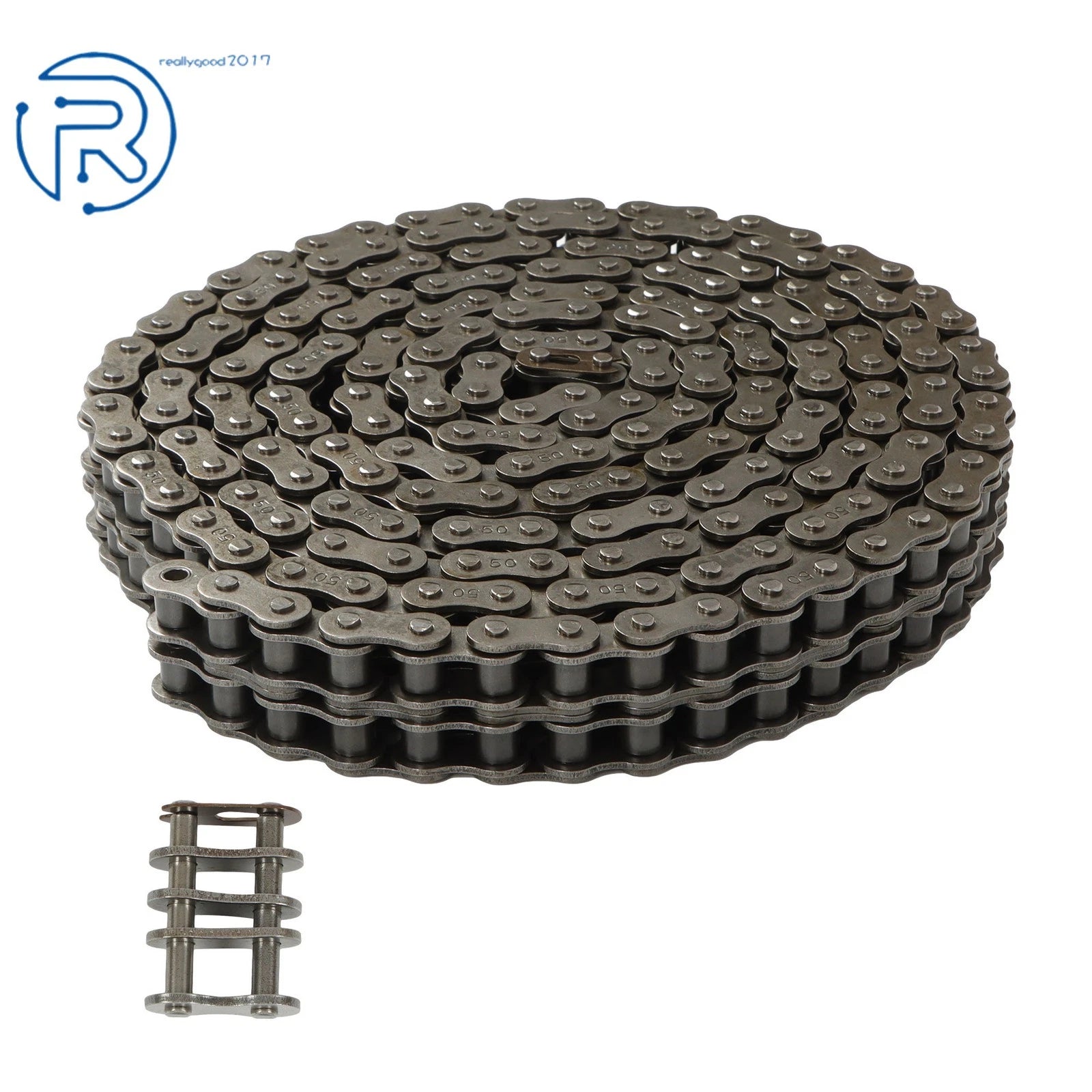10 Feet Double-Row Chain 0.625 Inch Pitch with 2 Connecting Links