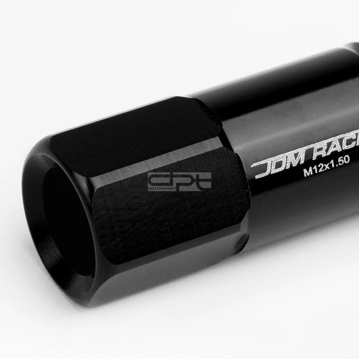 20x Open End M12x1.5 60mm Tall Black Aluminum Lug Nuts + Adapter for JDM