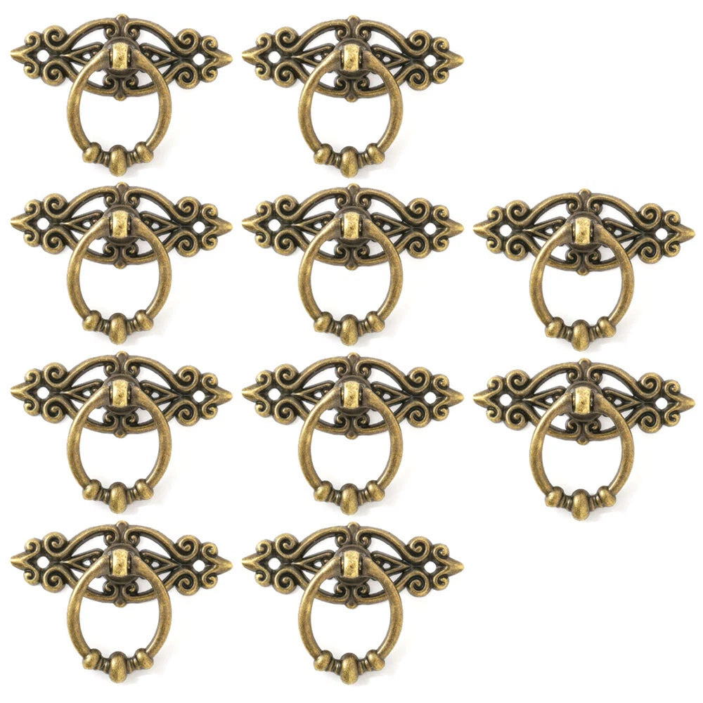 10Pcs Zinc Alloy Pull Knob Ring for Kitchen Bath Cabinet Drawer Hardware