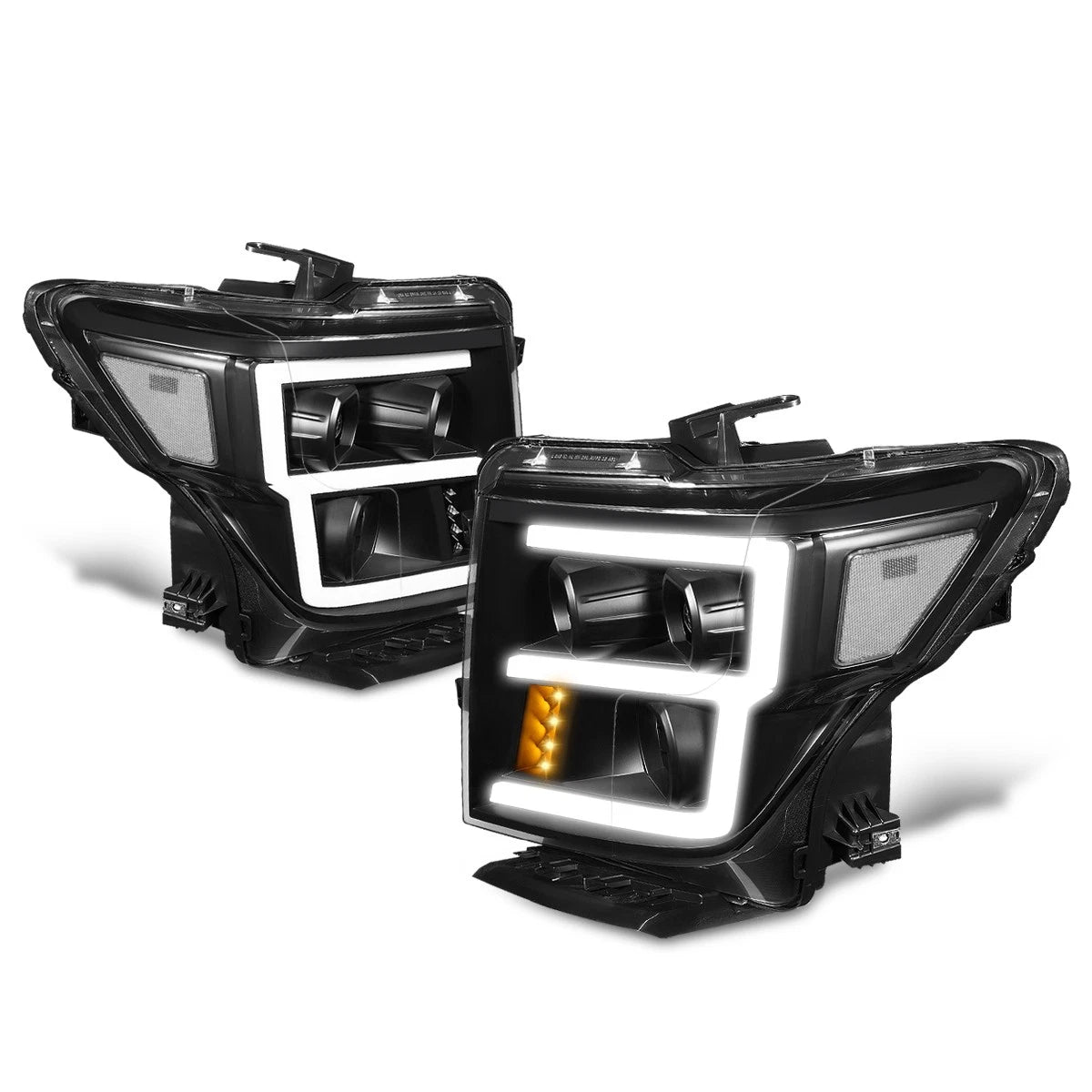 C-Shape LED DRL Sequential Turn Headlights for Silverado 1500 (2014–2015)