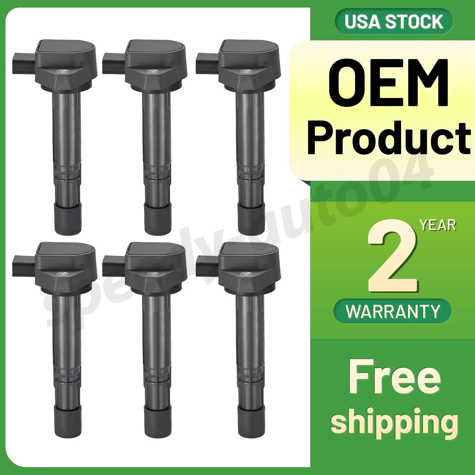 6 Ignition Coils for Honda Civic 1.7L (2001–2005) & Acura MDX 3.5L (2001–2006)