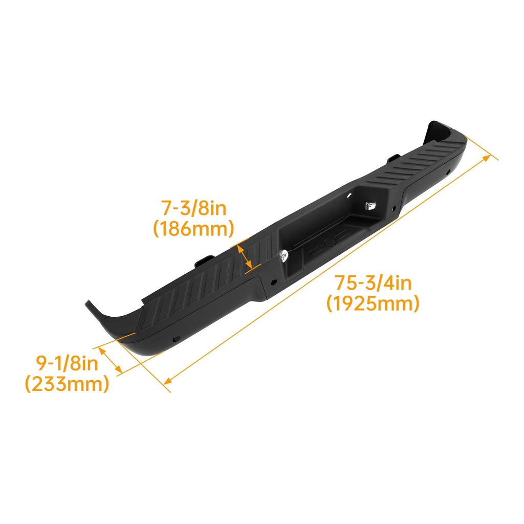 Rear Bumper Assembly for Ford F150 (2009-2014) Black Steel with Sensor