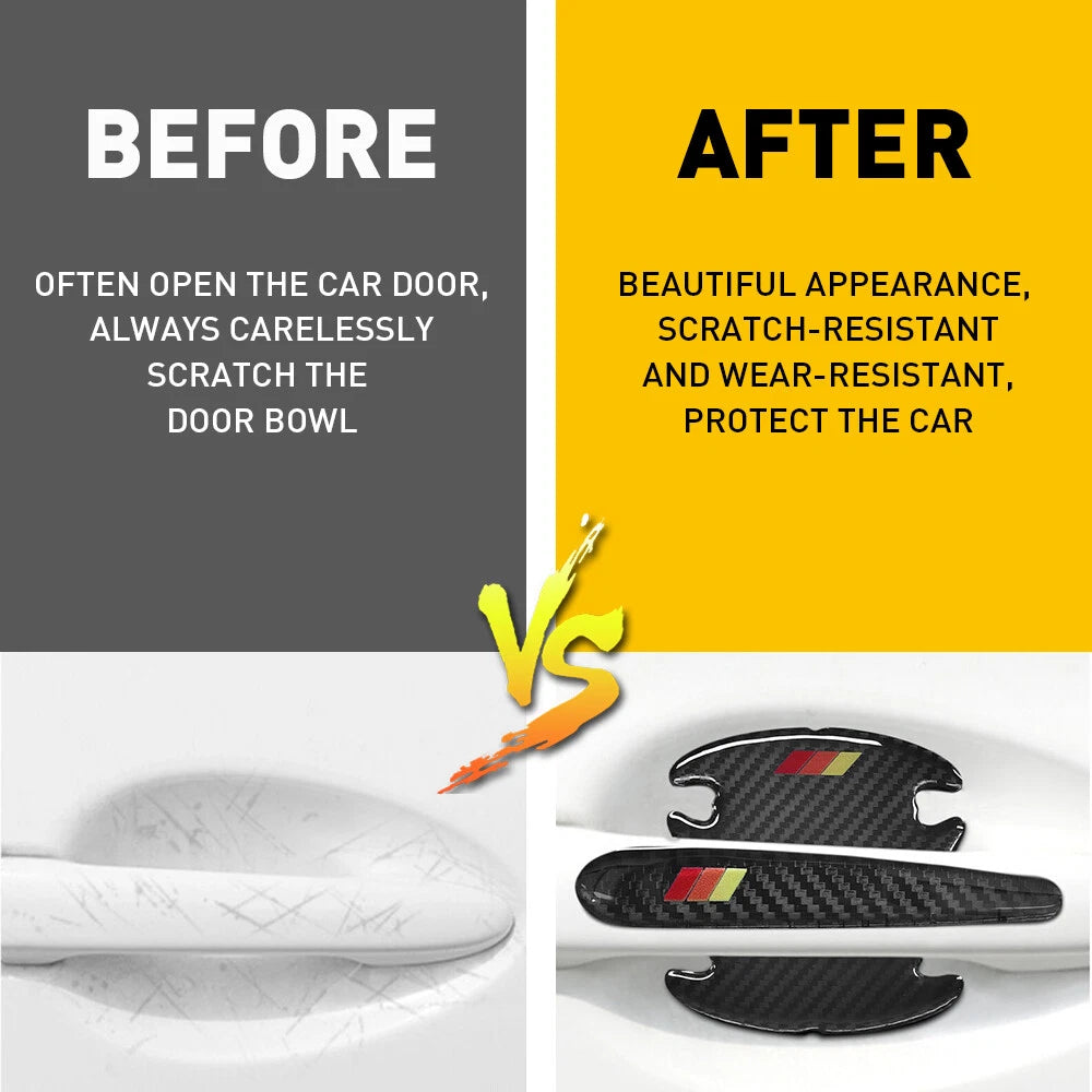 Carbon Fiber Door Cup Handle Sill Scuff Cover for RAV4 (2019–2023)