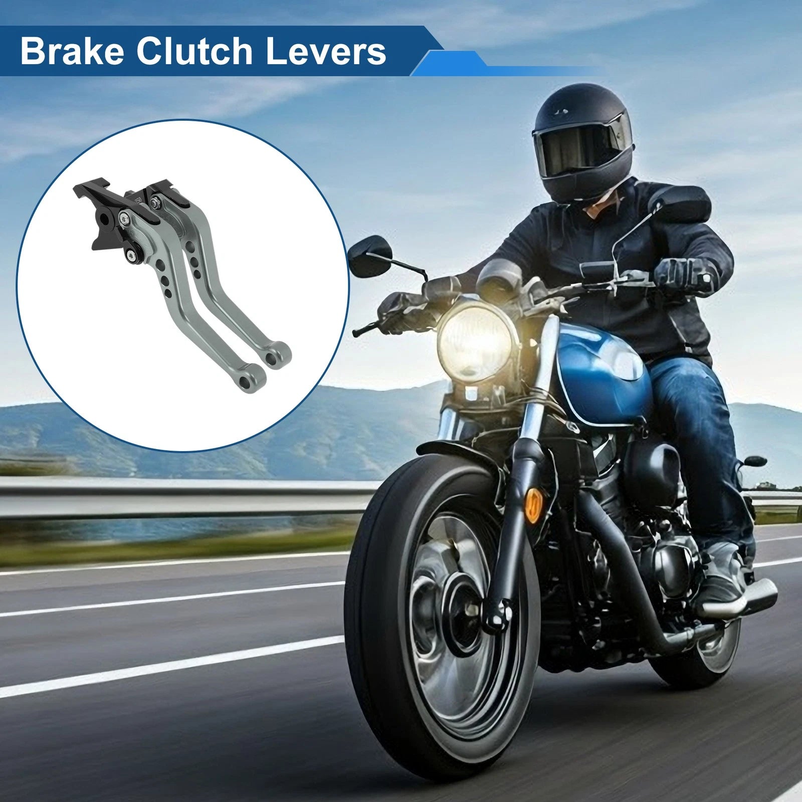 Adjustable Short Brake Clutch Lever for Honda Fury/VTX1300CX (2009–2018) Titanium Tone